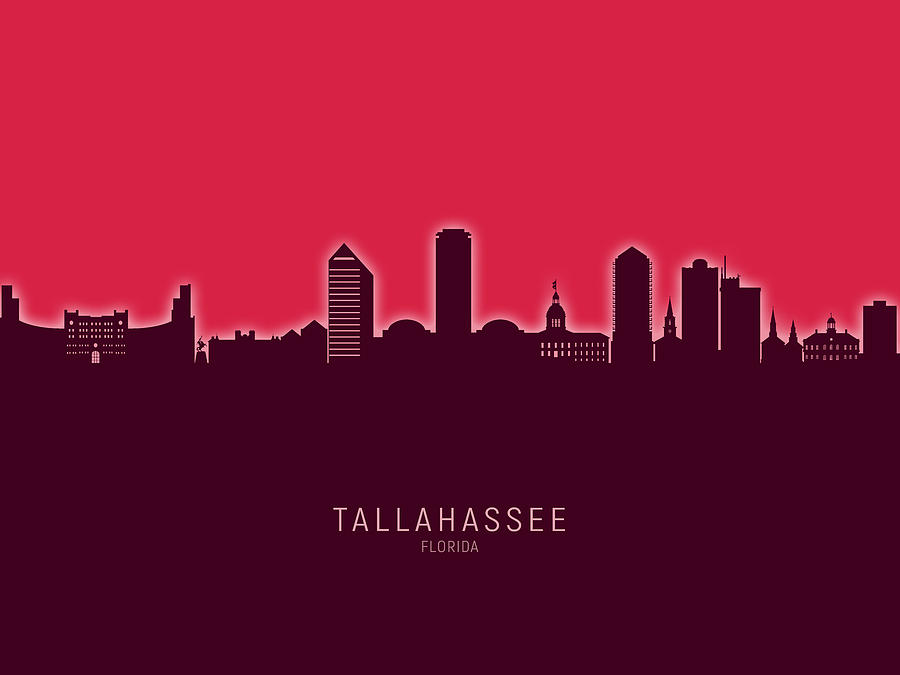 Tallahassee Digital Art - Tallahassee Florida Skyline #26 by Michael Tompsett