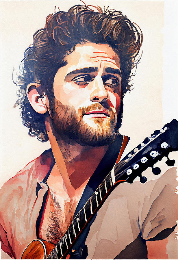 Thomas Rhett Watercolour Mixed Media By Tim Hill Fine Art America