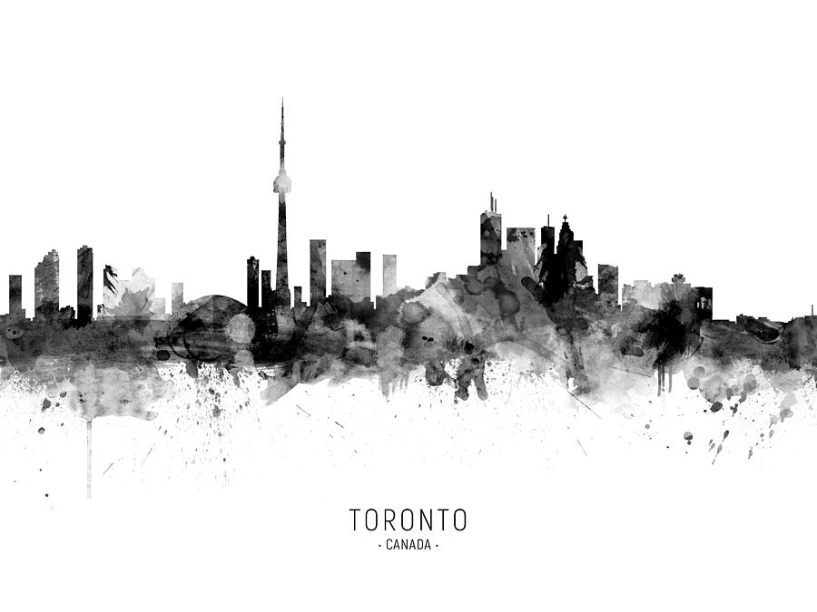 Skyline Digital Art - Toronto Canada Skyline #26 by Michael Tompsett