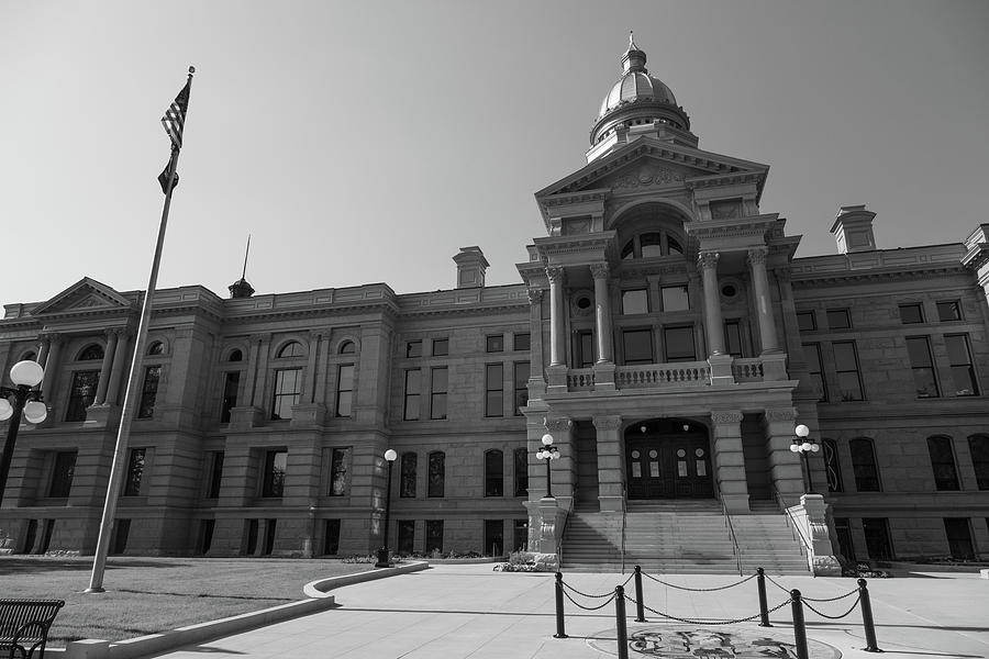 Wyoming state capitol building in Cheyenne Wyoming in black and white #26 Photograph by Eldon McGraw