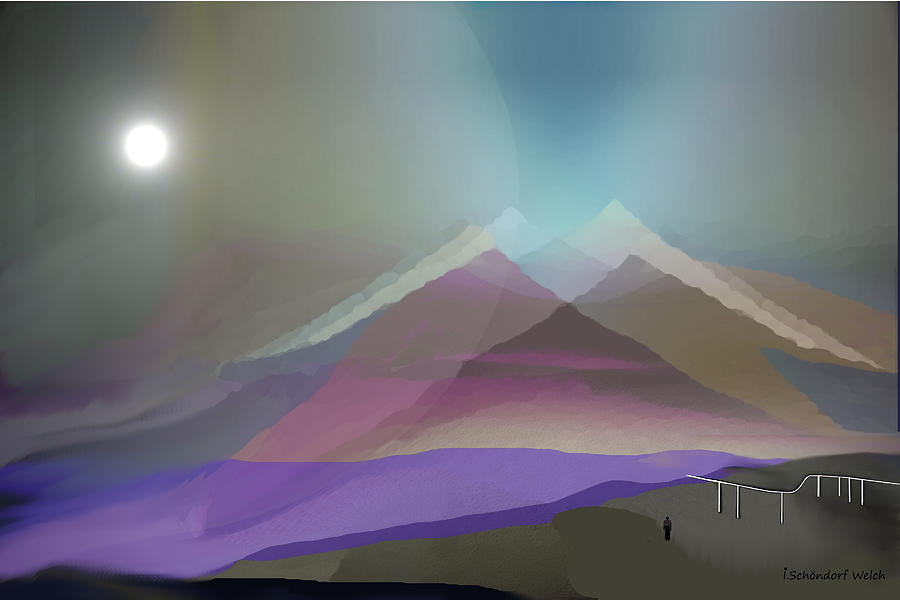 Landscape Digital Art - 2687 A very special Mountain Night   by Irmgard Schoendorf Welch