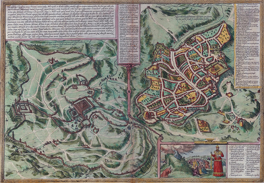 Map Drawing - Antique Map of Jerusalem #27 by Vintage Maps