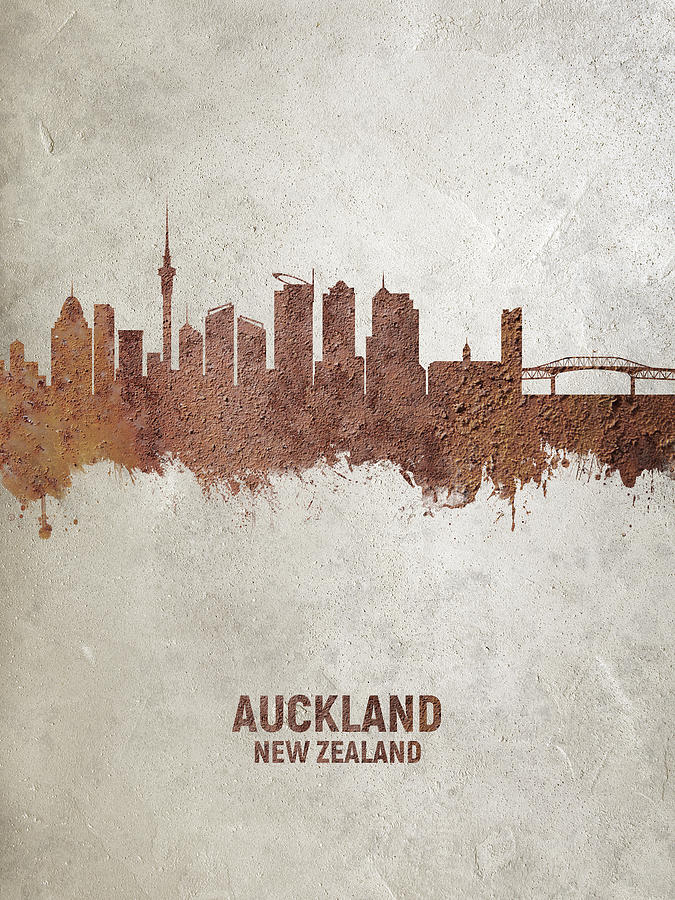 Skyline Digital Art - Auckland New Zealand Skyline #27 by Michael Tompsett
