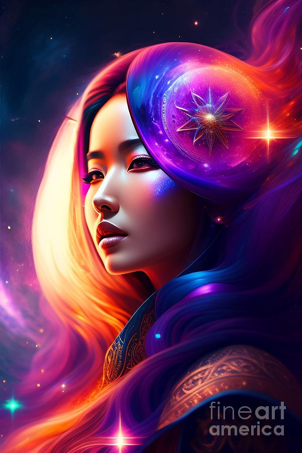 Beautiful cosmic sorceress nebulas galactic Digital Art by Boon Mee ...