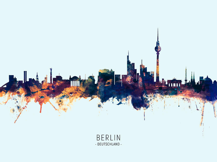 Berlin Germany Skyline #27 Digital Art by Michael Tompsett