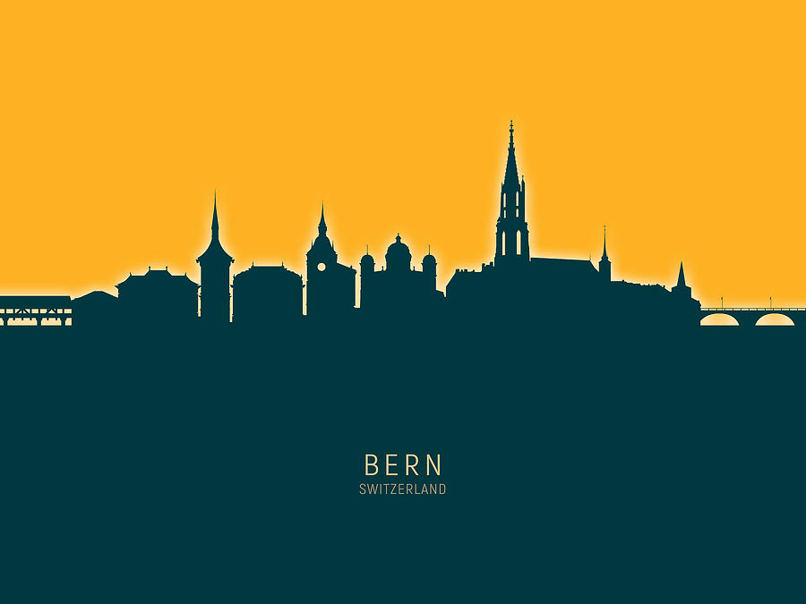 Bern Switzerland Skyline #27 Digital Art by Michael Tompsett