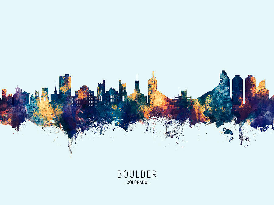 Boulder Colorado Skyline #27 Digital Art by Michael Tompsett