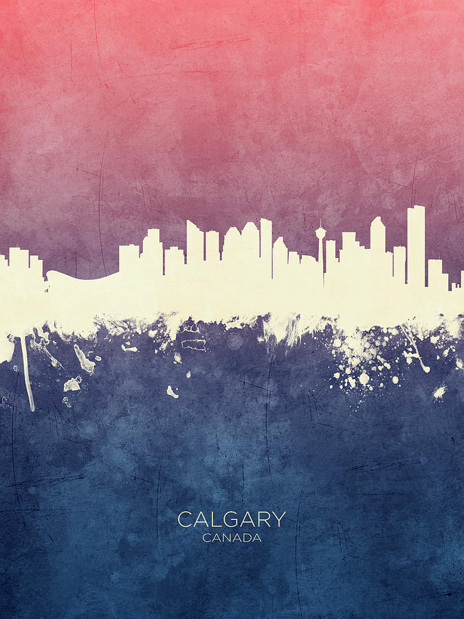 Skyline Digital Art - Calgary Canada Skyline #27 by Michael Tompsett