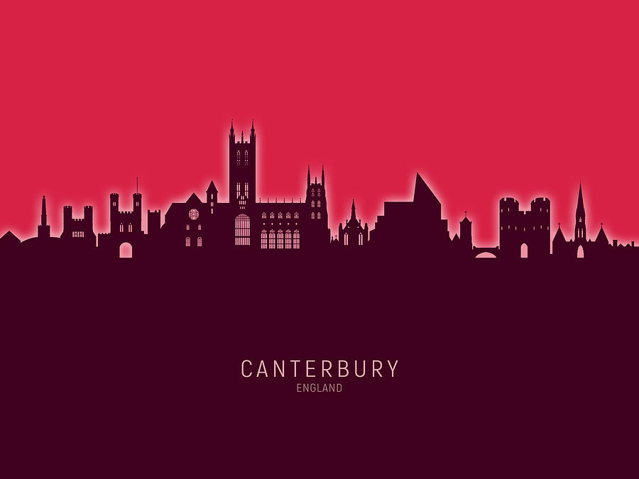 Canterbury England Skyline #27 Digital Art by Michael Tompsett
