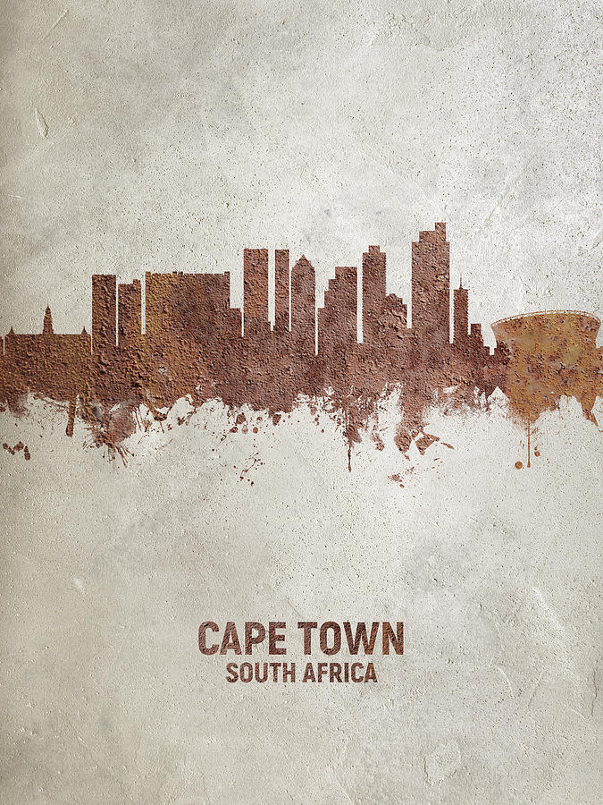 Skyline Digital Art - Cape Town South Africa Skyline #27 by Michael Tompsett