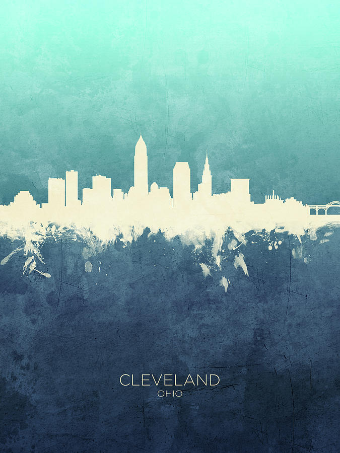 Cleveland Ohio Skyline #27 Digital Art by Michael Tompsett
