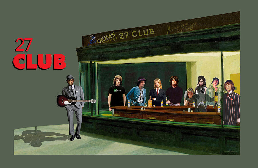 The Beatles Digital Art - 27 Club Diner Art Parody by Paul Imperial
