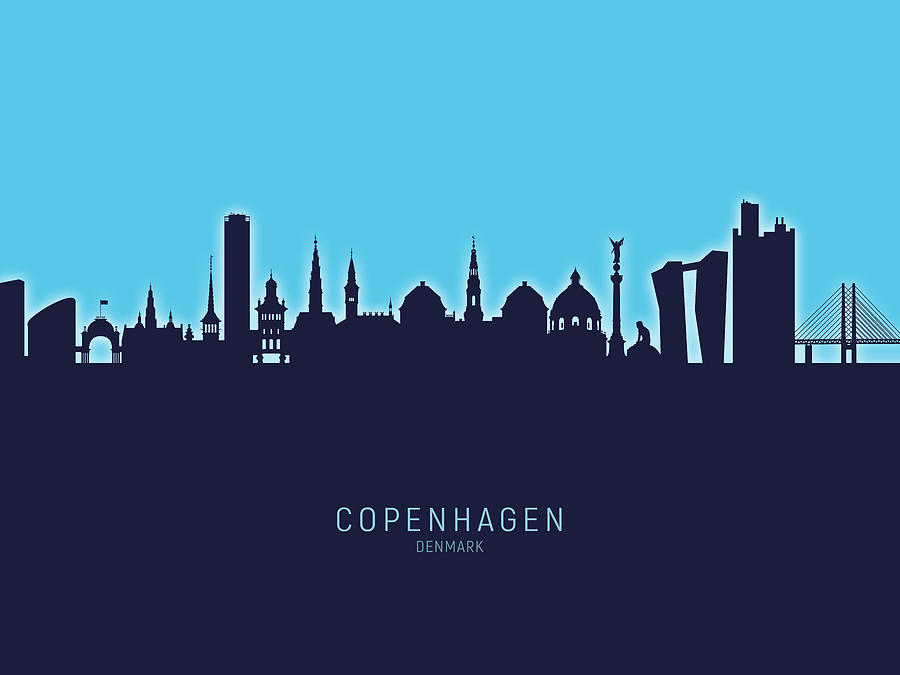 Copenhagen Denmark Skyline Digital Art by Michael Tompsett - Pixels