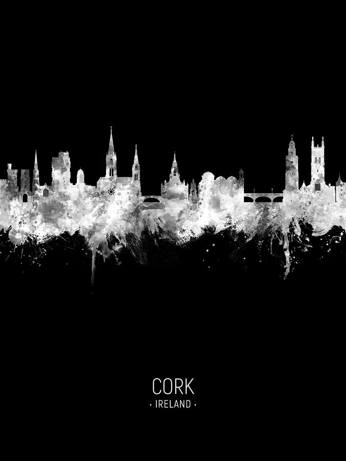 Cork Digital Art - Cork Ireland Skyline #27 by Michael Tompsett