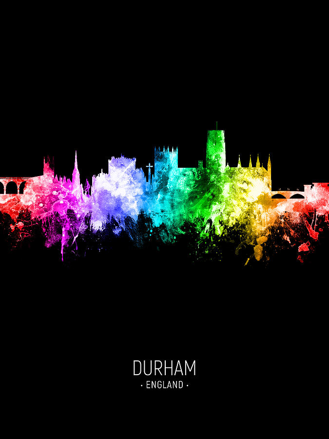 Durham Digital Art - Durham England Skyline Cityscape #27 by Michael Tompsett
