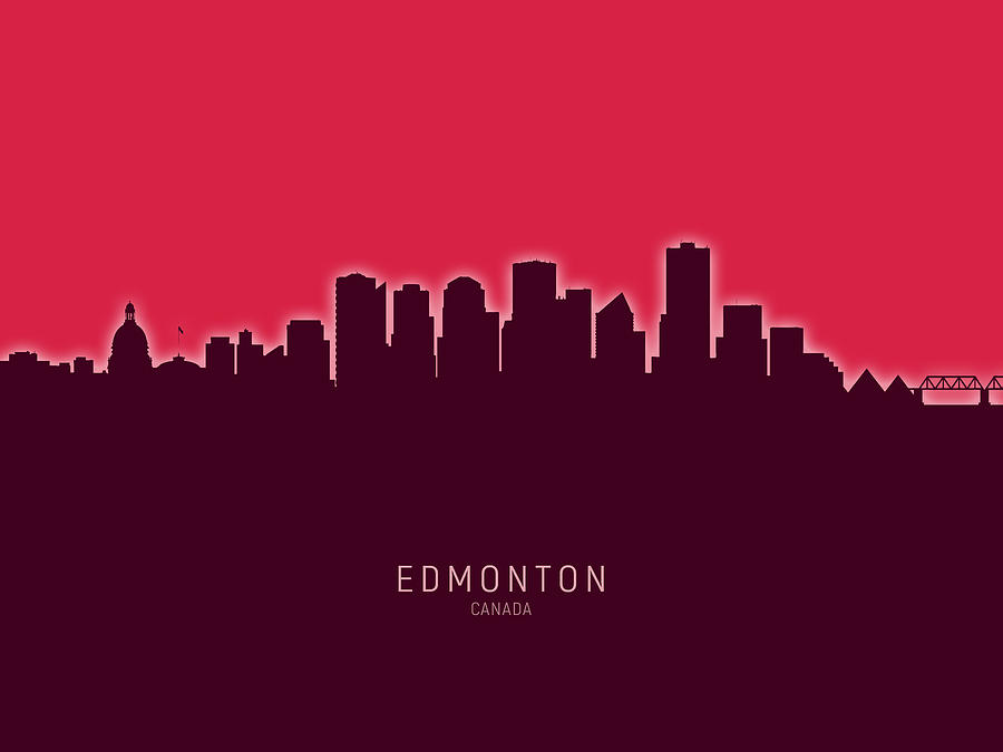 Edmonton Canada Skyline #27 Digital Art by Michael Tompsett