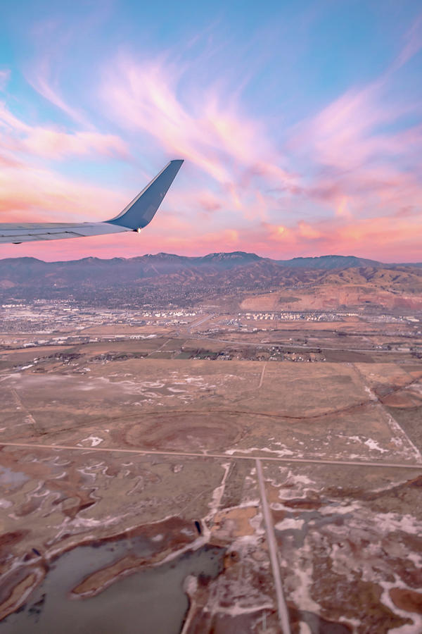 Flying Over Rockies In Airplane From Salt Lake City At Sunset #27 Photograph by Alex Grichenko