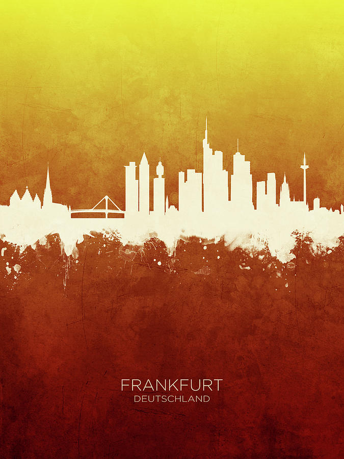 Frankfurt Germany Skyline #27 Digital Art by Michael Tompsett