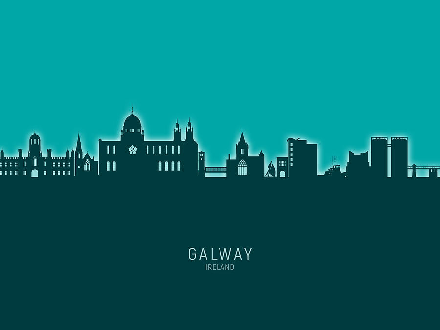 Skyline Digital Art - Galway Ireland Skyline #27 by Michael Tompsett