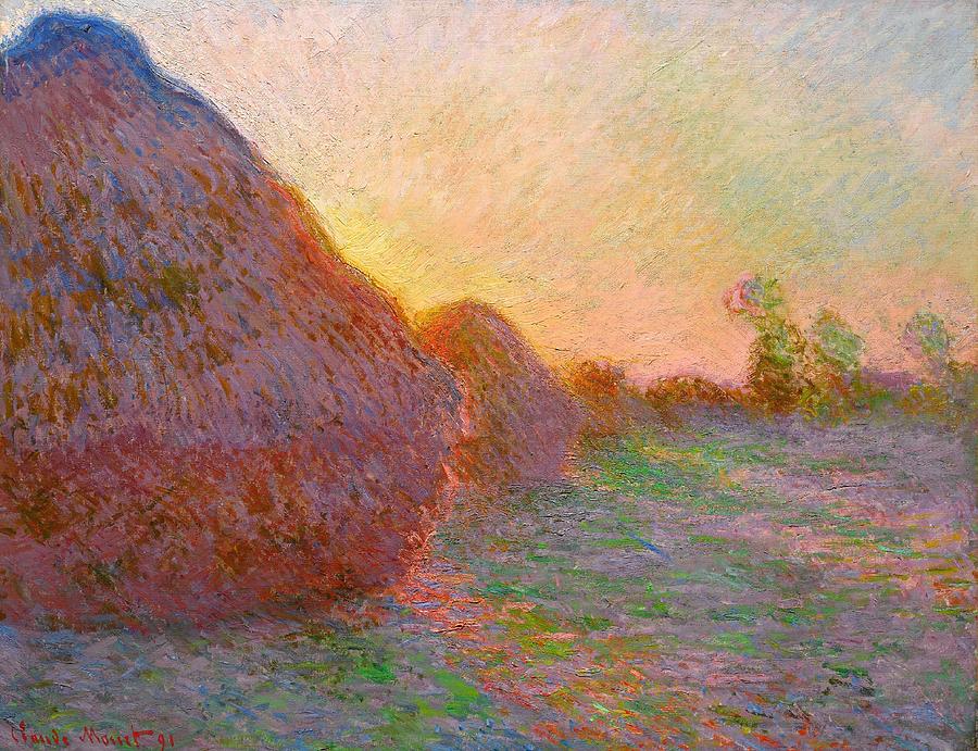 Claude Monet Painting - Haystacks #18 by Claude Monet