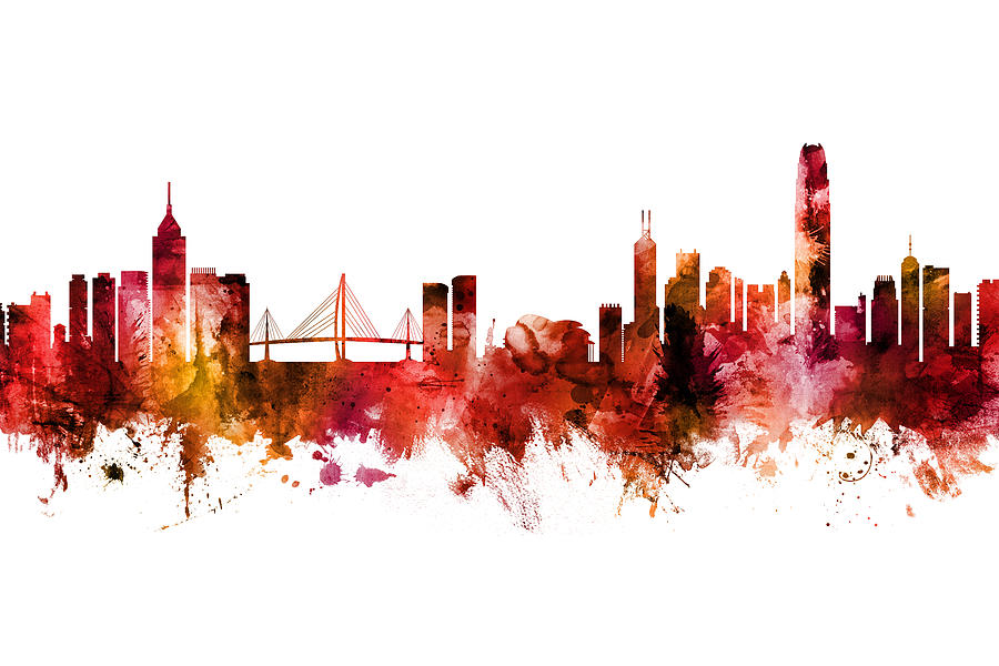 Hong Kong Skyline #27 Digital Art by Michael Tompsett