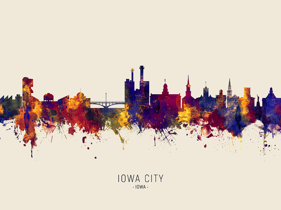 Iowa City Iowa Skyline #27 Digital Art by Michael Tompsett