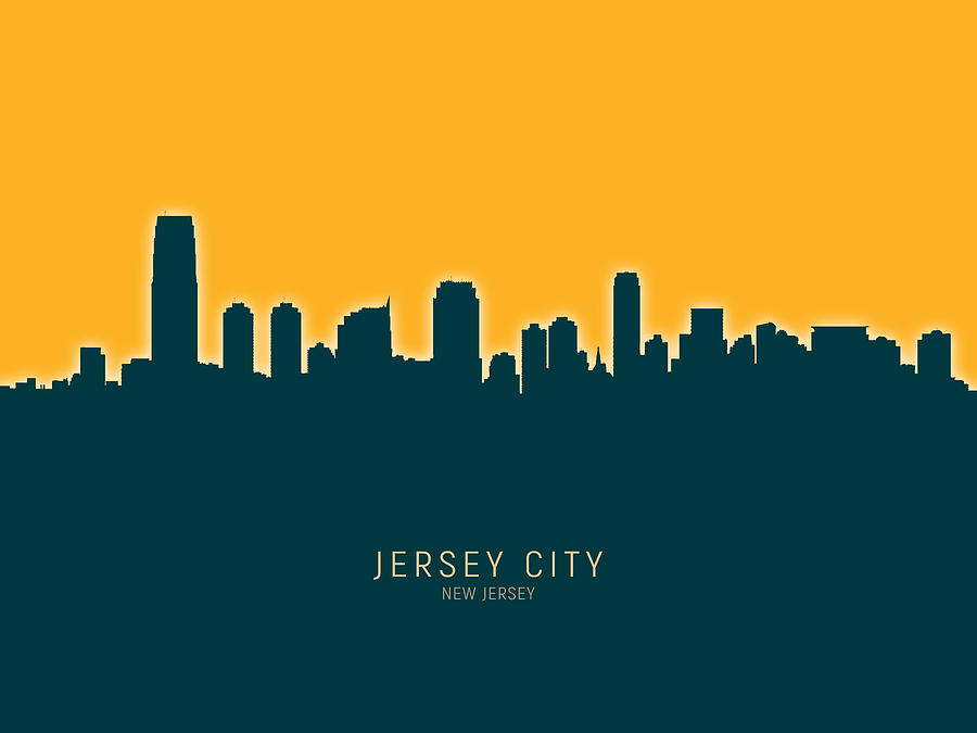 Jersey City Digital Art - Jersey City New Jersey Skyline #27 by Michael Tompsett