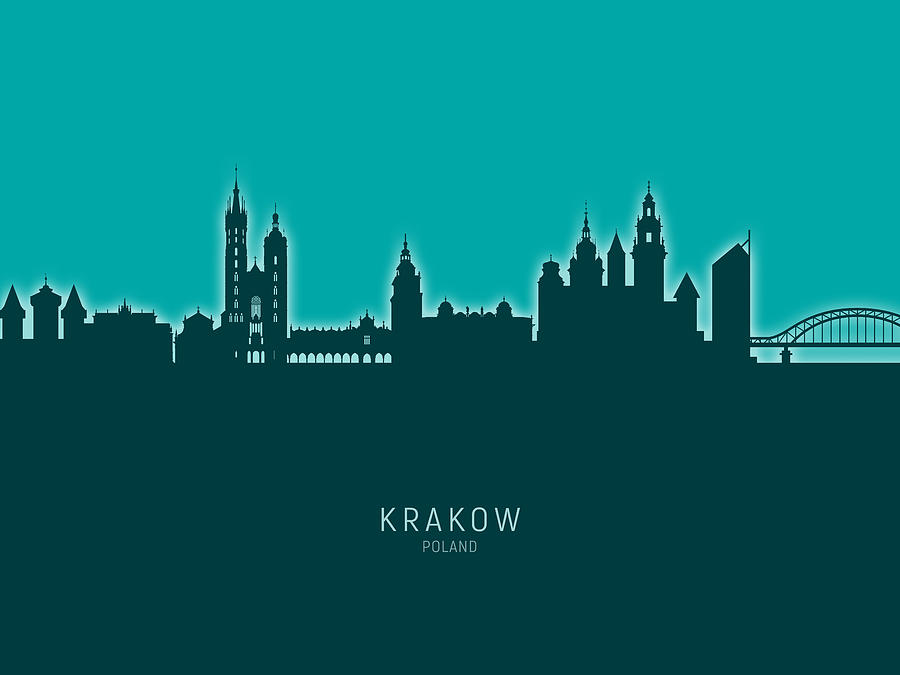 Krakow Poland Skyline #27 Digital Art by Michael Tompsett