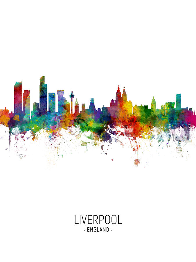 Skyline Digital Art - Liverpool England Skyline #27 by Michael Tompsett