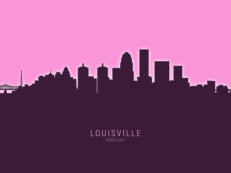Louisville Kentucky City Skyline #27 Digital Art by Michael Tompsett