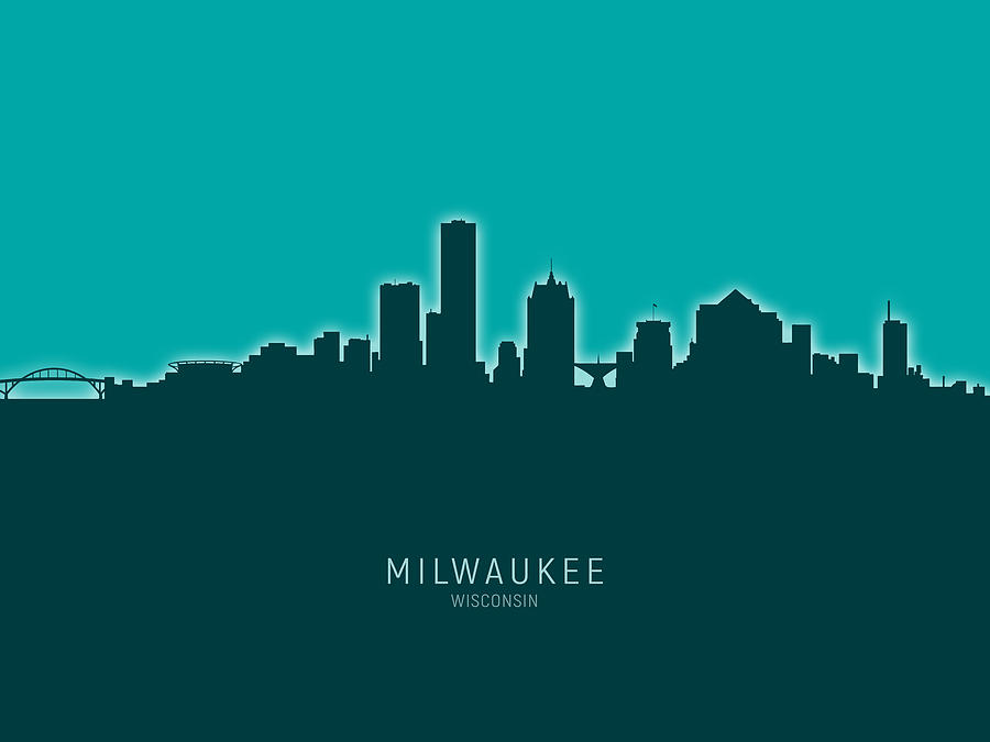 Milwaukee Wisconsin Skyline #27 Digital Art by Michael Tompsett - Fine ...