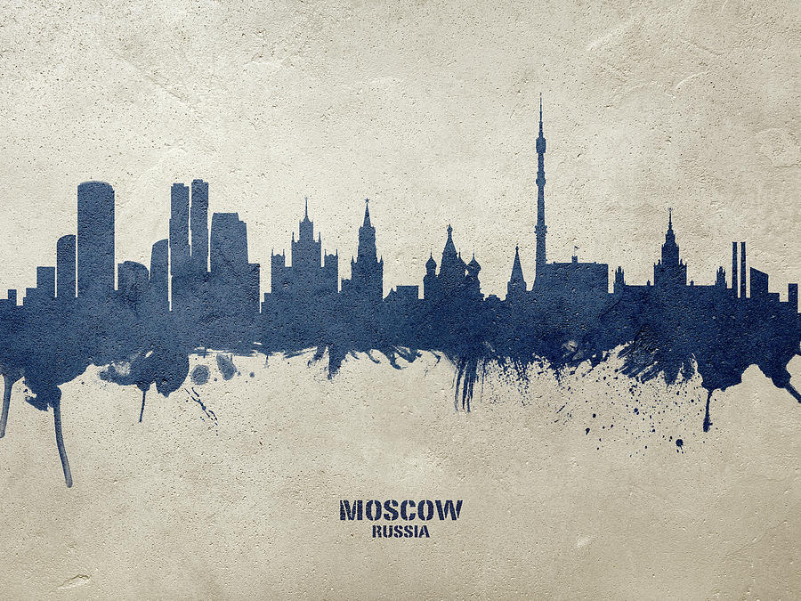Moscow Digital Art - Moscow Russia Skyline #27 by Michael Tompsett