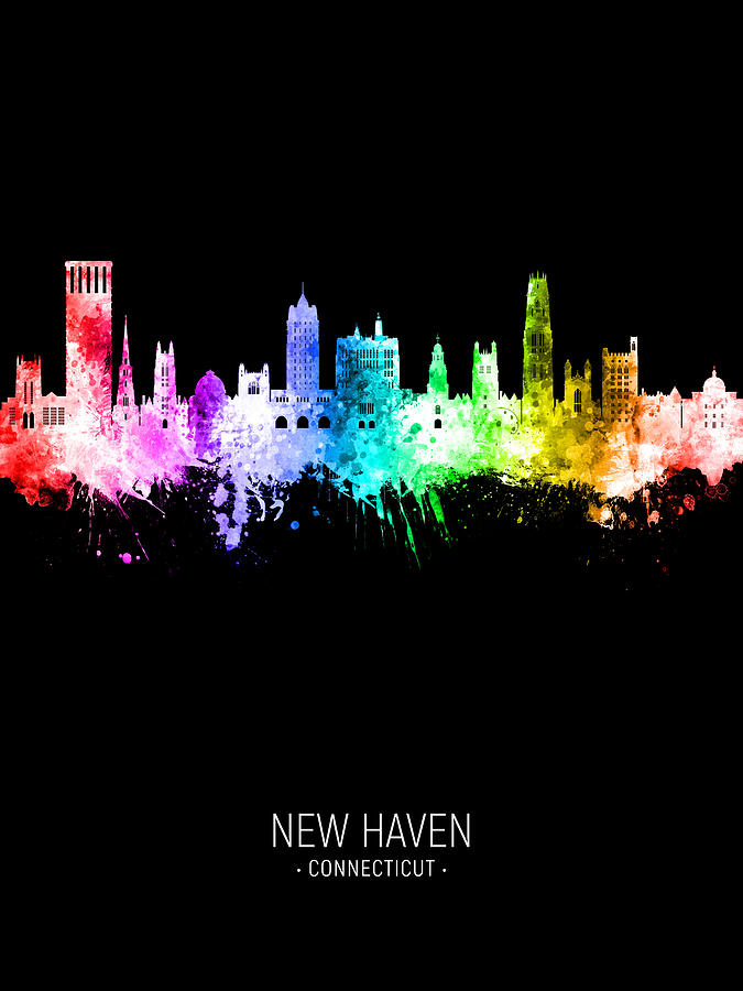 New Haven Connecticut Skyline #27 Digital Art by Michael Tompsett