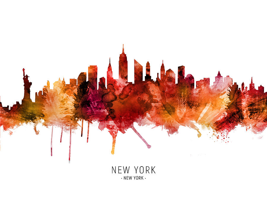New York City Skyline #27 Digital Art by Michael Tompsett
