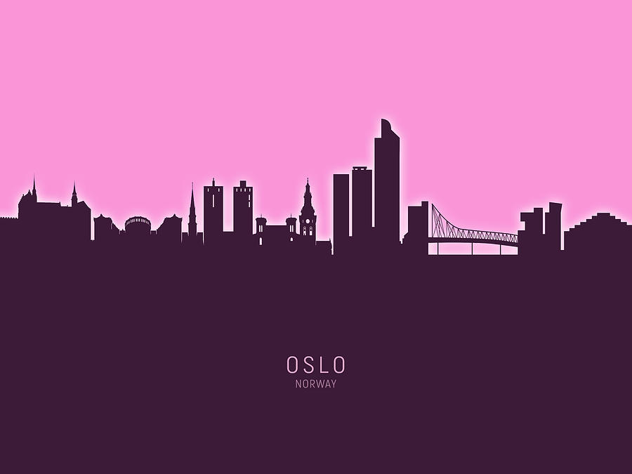 Oslo Norway Skyline #27 Digital Art by Michael Tompsett