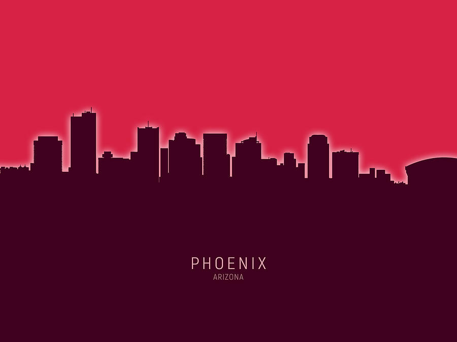 Phoenix Arizona Skyline #27 Digital Art by Michael Tompsett
