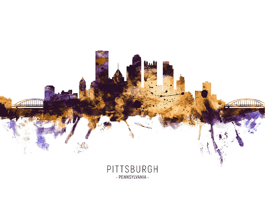 Pittsburgh Pennsylvania Skyline #27 Digital Art by Michael Tompsett