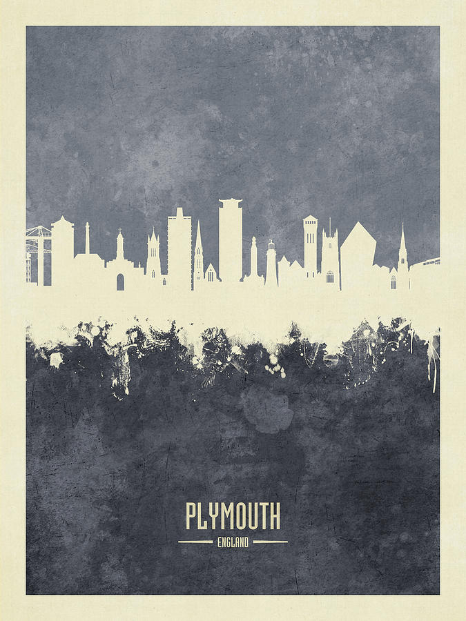 Plymouth England Skyline #27 Digital Art by Michael Tompsett