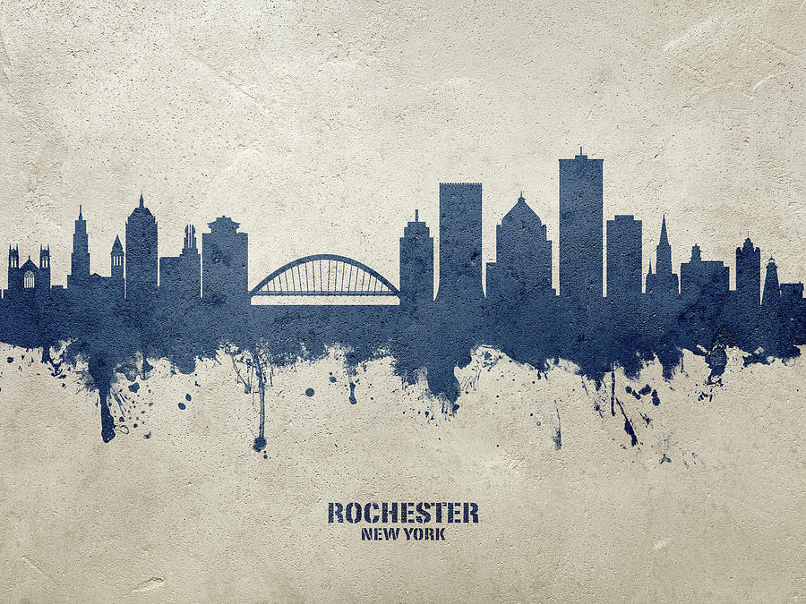 Rochester New York Skyline #27 Digital Art by Michael Tompsett