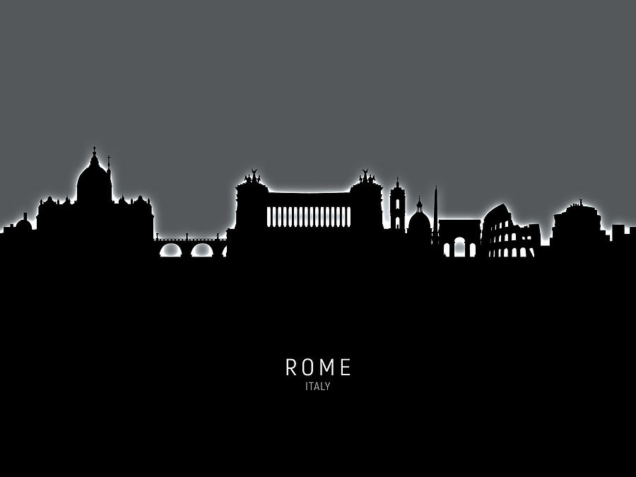 Rome Italy Skyline #27 Digital Art by Michael Tompsett