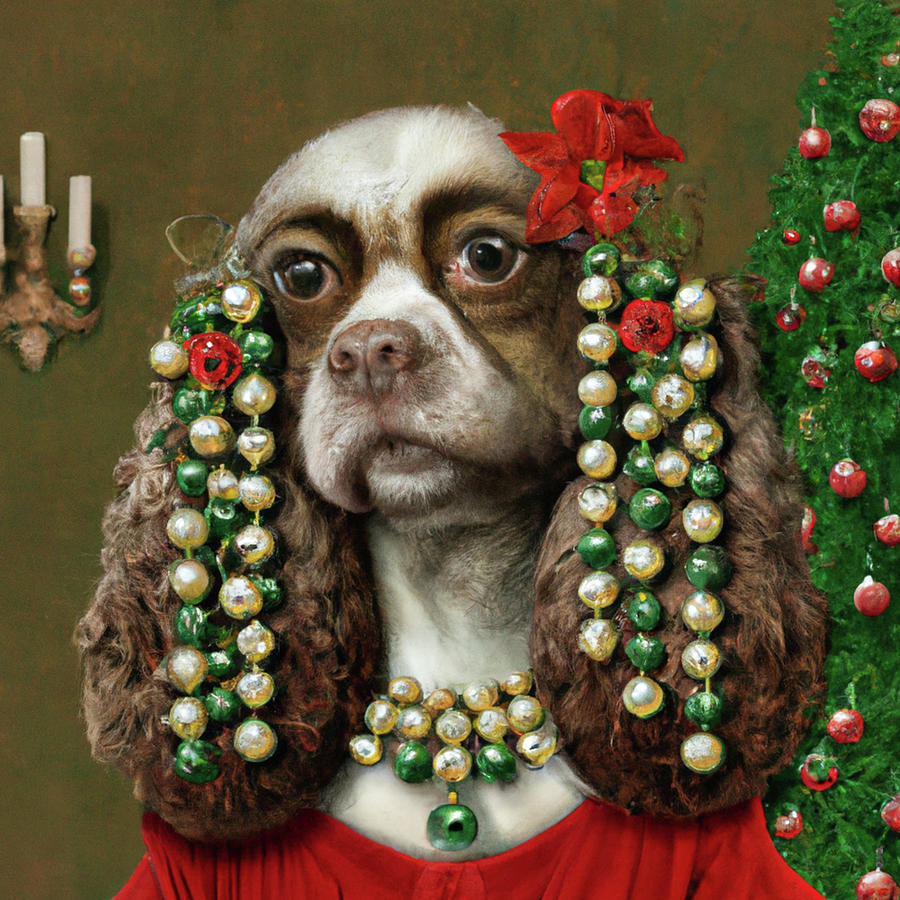 Royal, Ugly Christmas, Pet Portrait, Royal Dog Painting, Animal, King Portrait, Classic Pet Portrait #27 Painting by Ricki Mountain