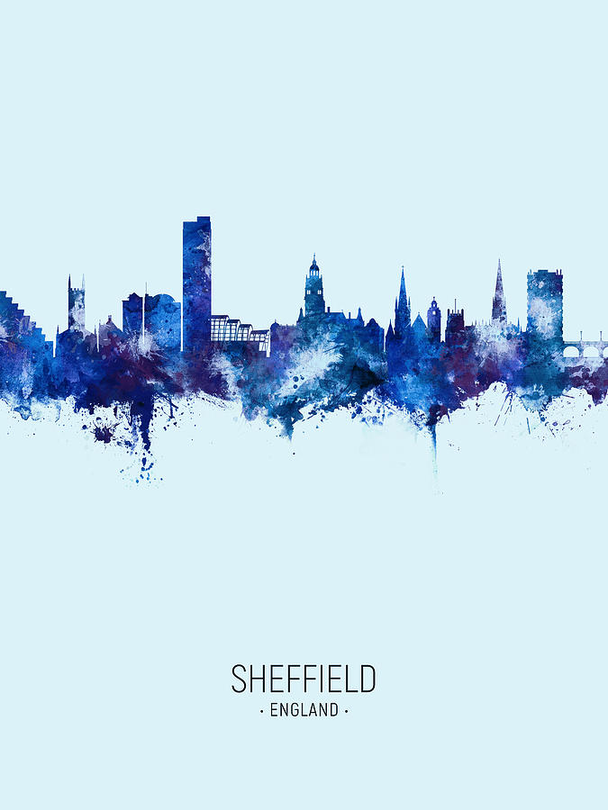 Sheffield England Skyline #27 Digital Art by Michael Tompsett