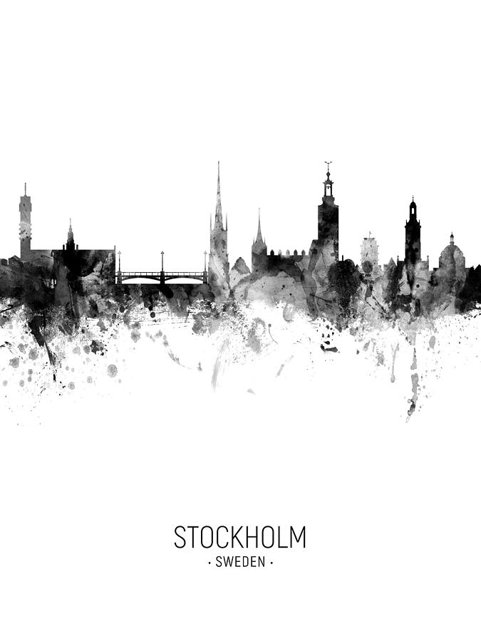 Stockholm Sweden Skyline #27 Digital Art by Michael Tompsett
