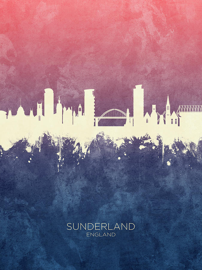 Sunderland England Skyline #27 Digital Art by Michael Tompsett