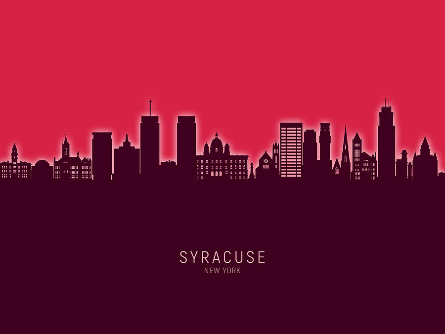 Syracuse Digital Art - Syracuse New York Skyline #27 by Michael Tompsett