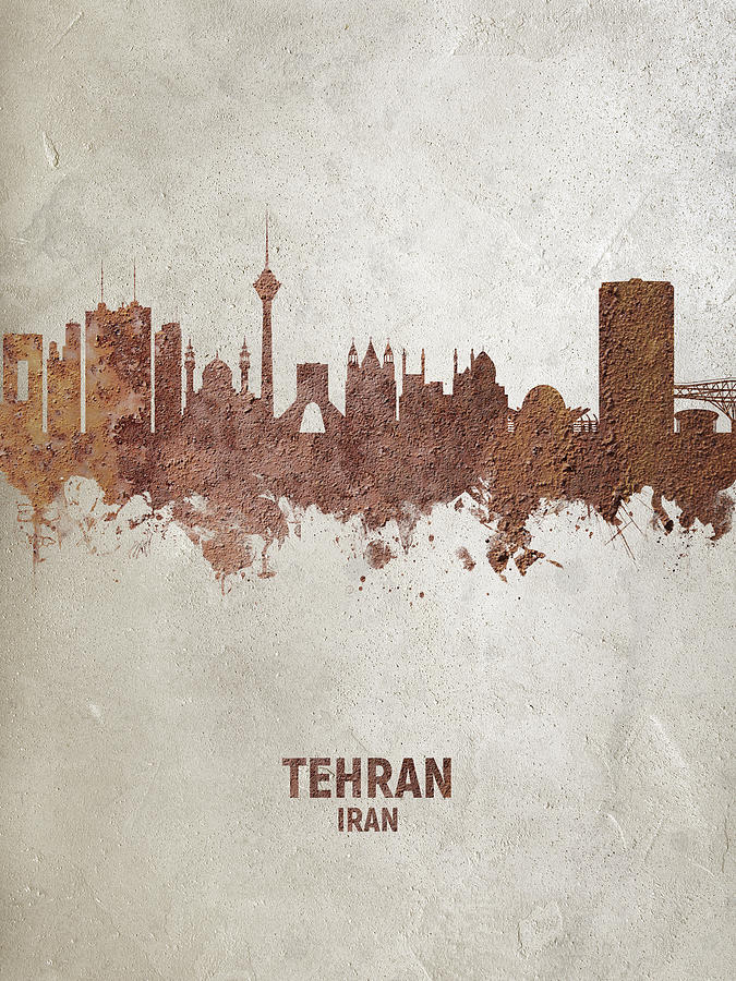 Tehran Iran Skyline #27 Digital Art by Michael Tompsett