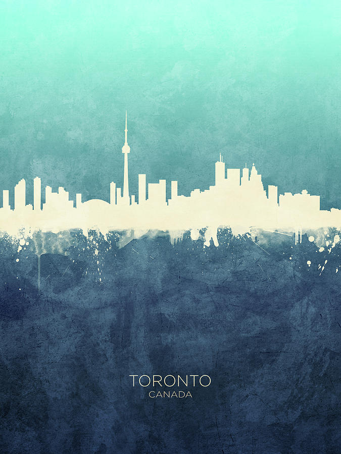 Skyline Digital Art - Toronto Canada Skyline #27 by Michael Tompsett