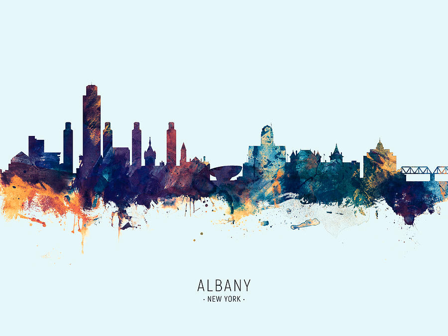 Albany New York Skyline #28 Digital Art by Michael Tompsett