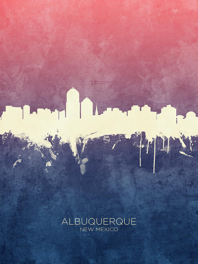 Albuquerque Digital Art - Albuquerque New Mexico Skyline #28 by Michael Tompsett