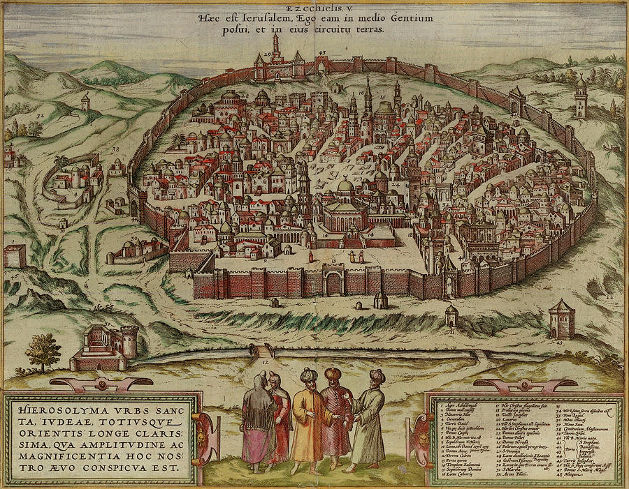 Antique Map of Jerusalem #28 Drawing by Vintage Maps